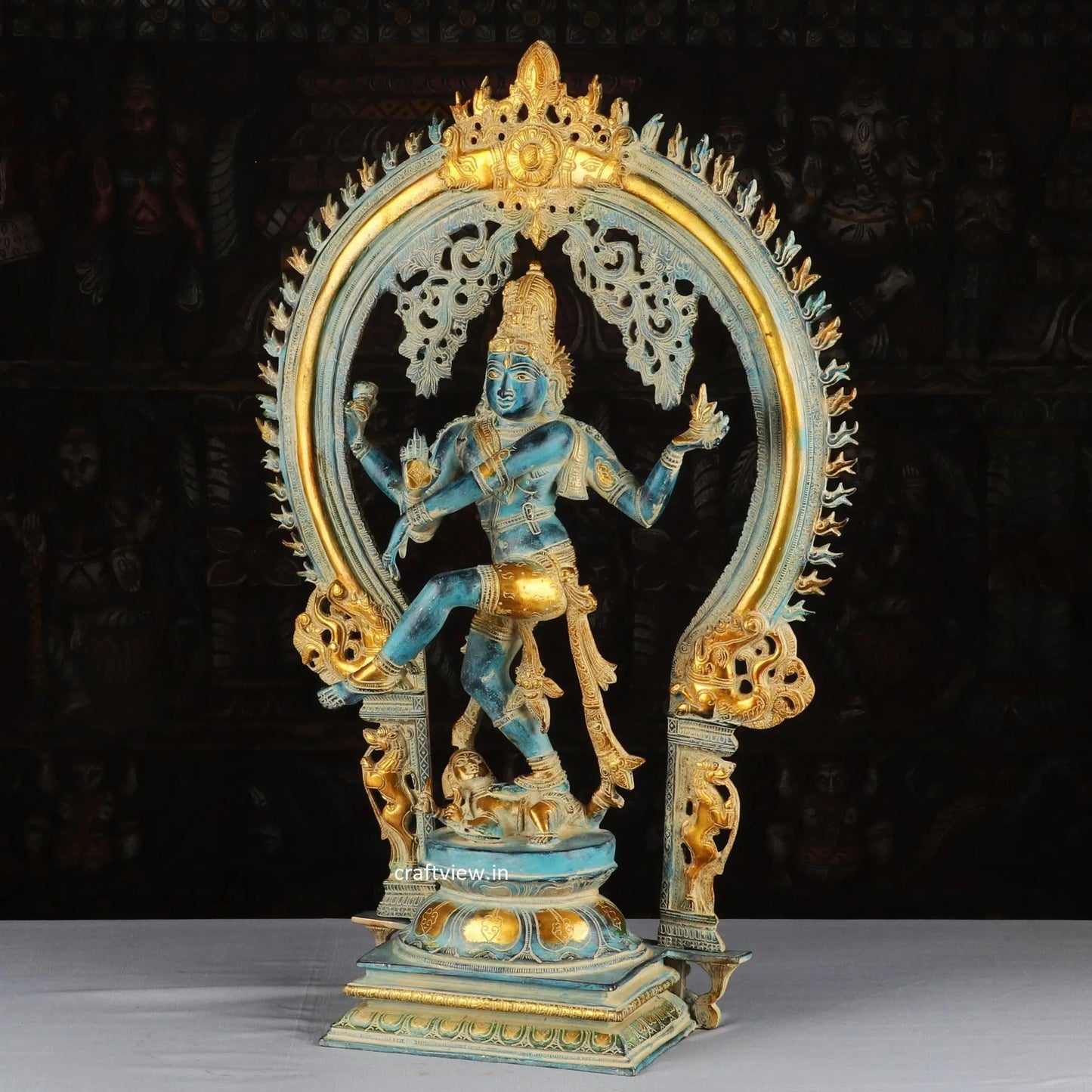 Lord Natraj with Frame Statue Dance of Shiva 28" craftsview