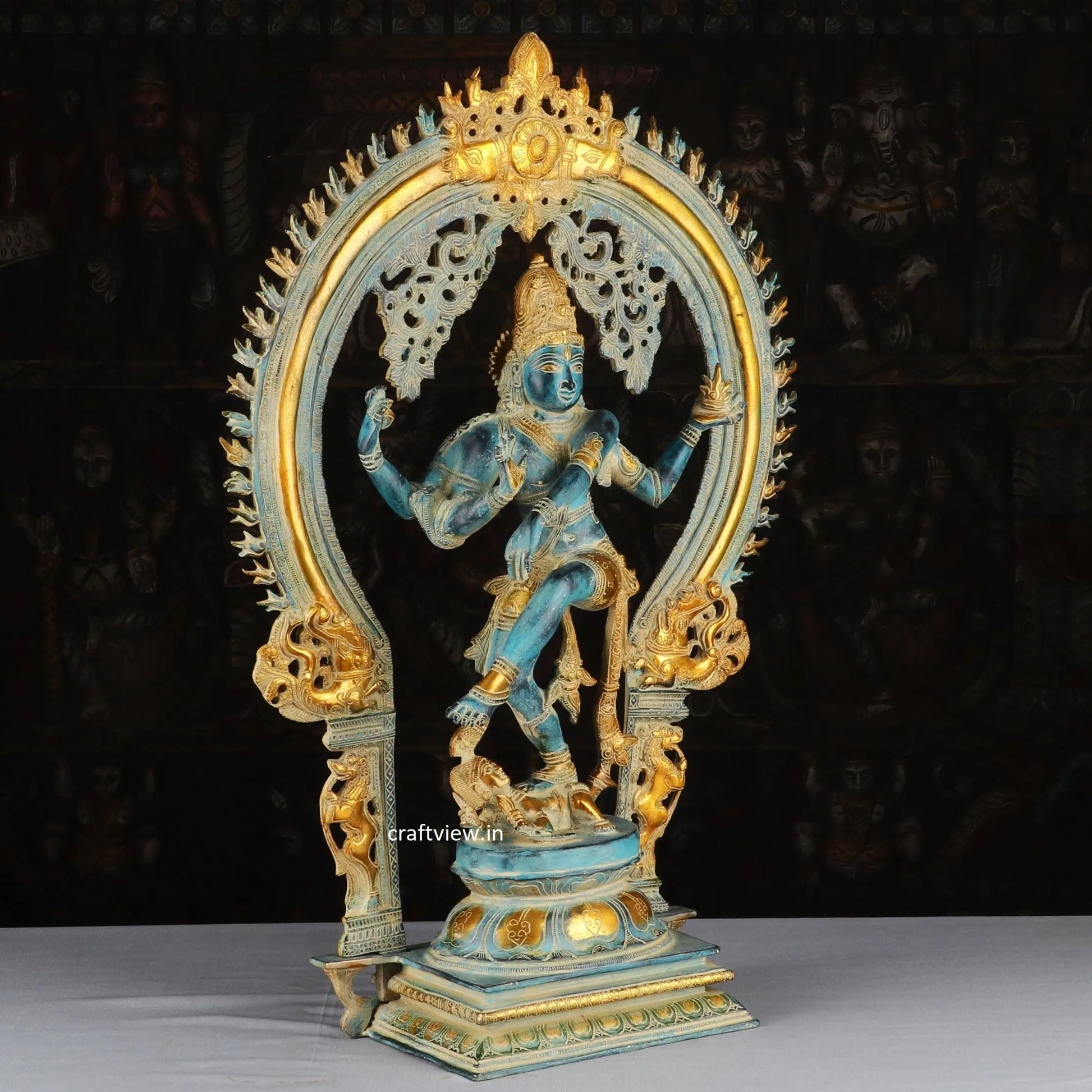 Lord Natraj with Frame Statue Dance of Shiva 28" craftsview