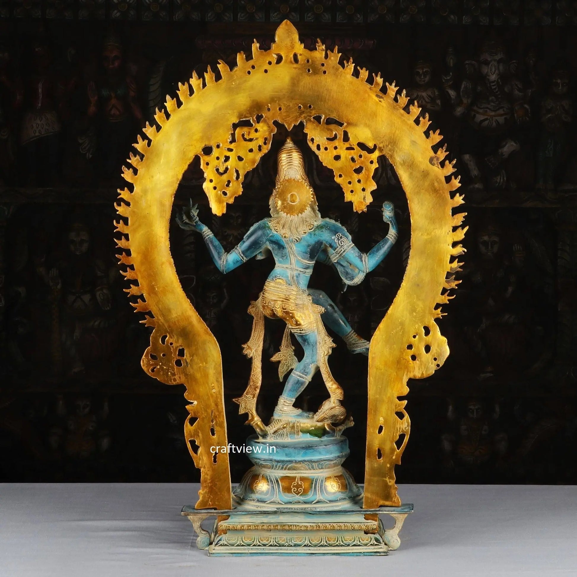 Lord Natraj with Frame Statue Dance of Shiva 28" craftsview