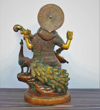 Brass Sarasvati Chola Statue craftsview