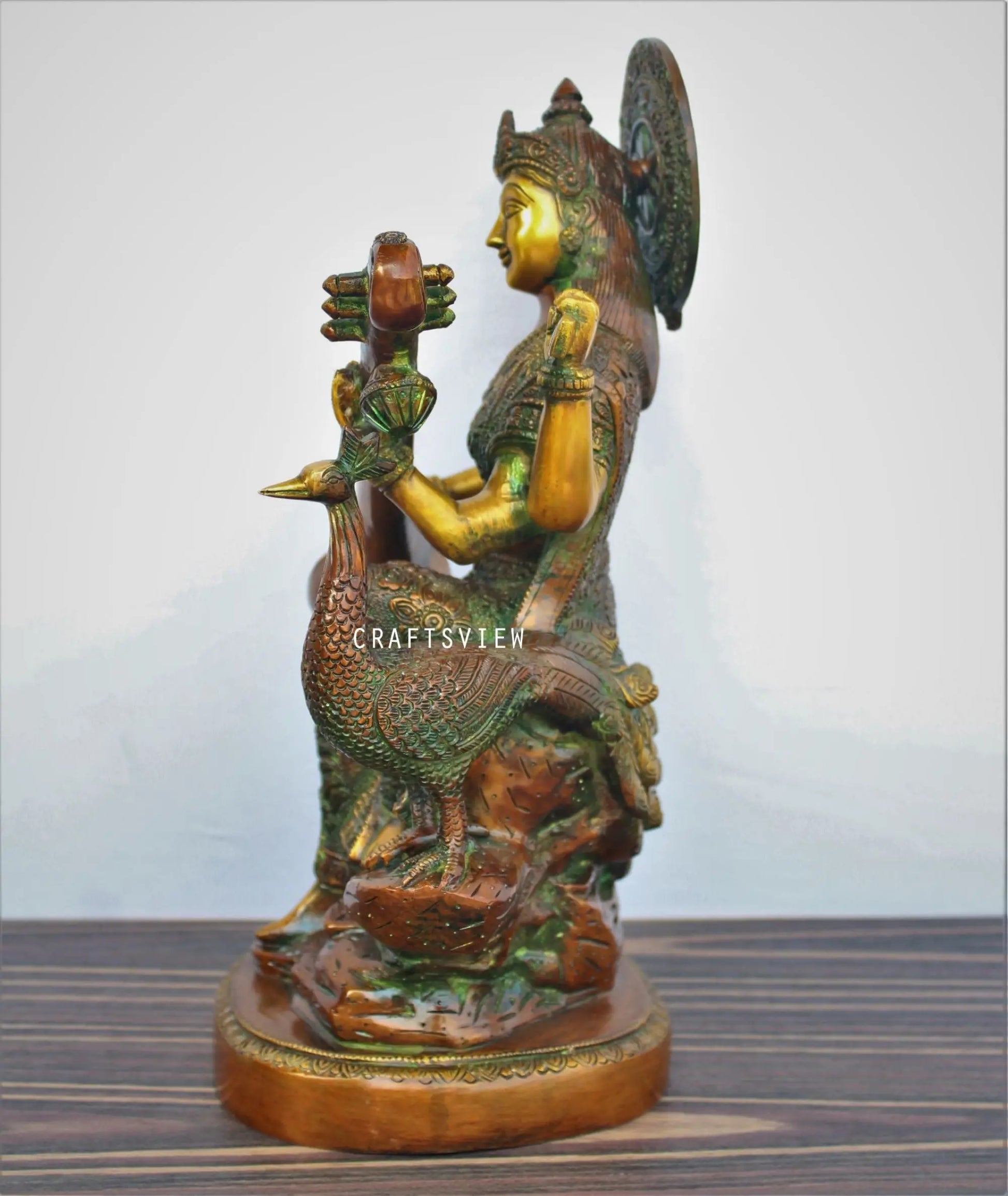 Brass Sarasvati Chola Statue craftsview
