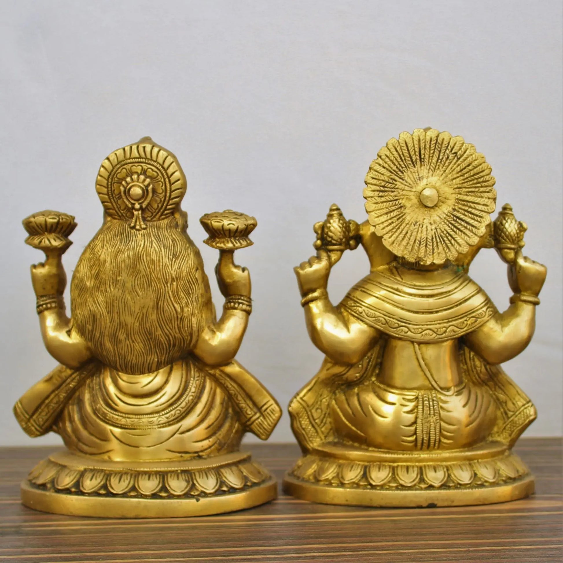 Brass Ganesha Lakshmi Statue 8" craftsview