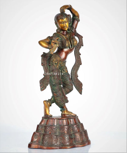 Brass Apsara Statue with Mirror Decorative craftsview