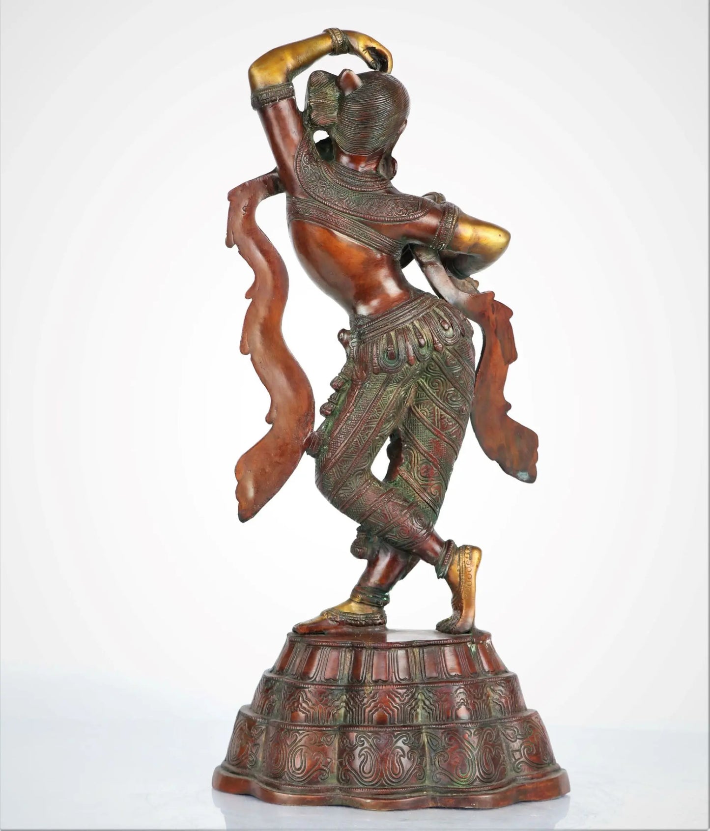 Brass Apsara Statue with Mirror Decorative craftsview