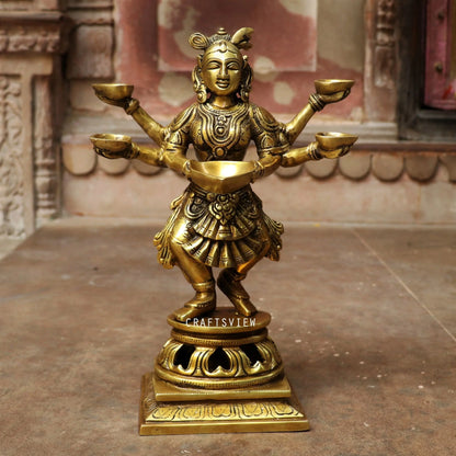 Brass Deeplakshmi Statues 13" craftsview