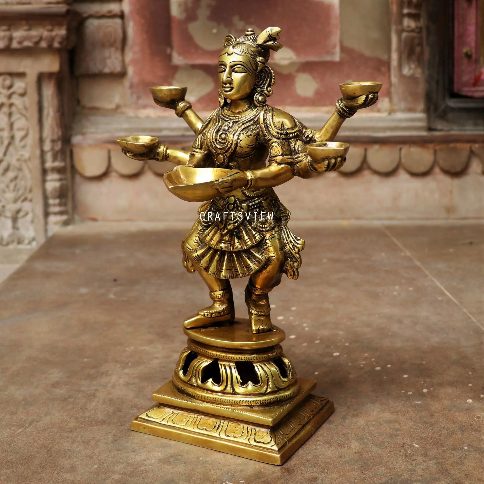 Brass Deeplakshmi Statues 13" craftsview