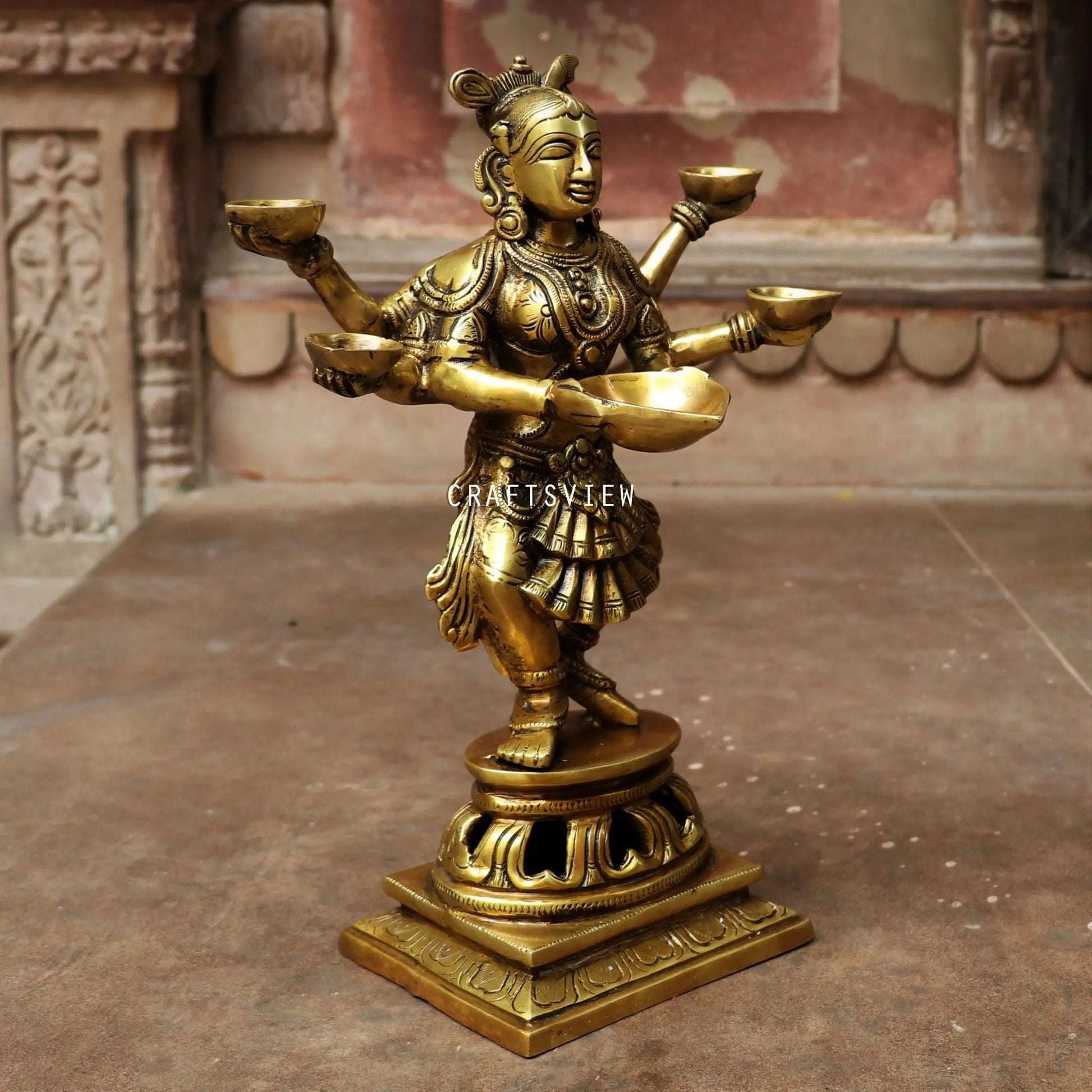 Brass Deeplakshmi Statues 13" craftsview