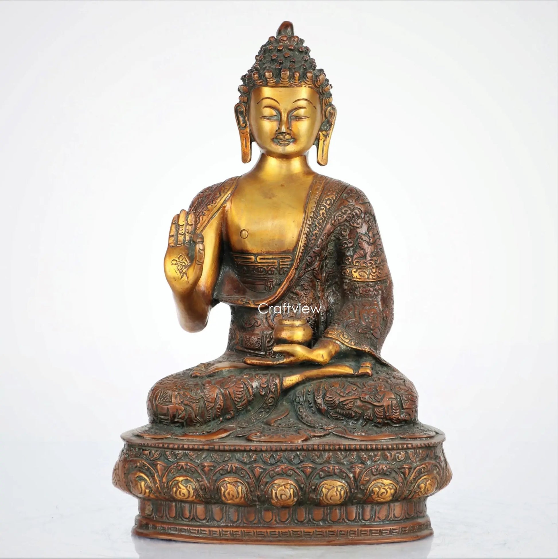 Brass Buddha Idol 13" craftsview