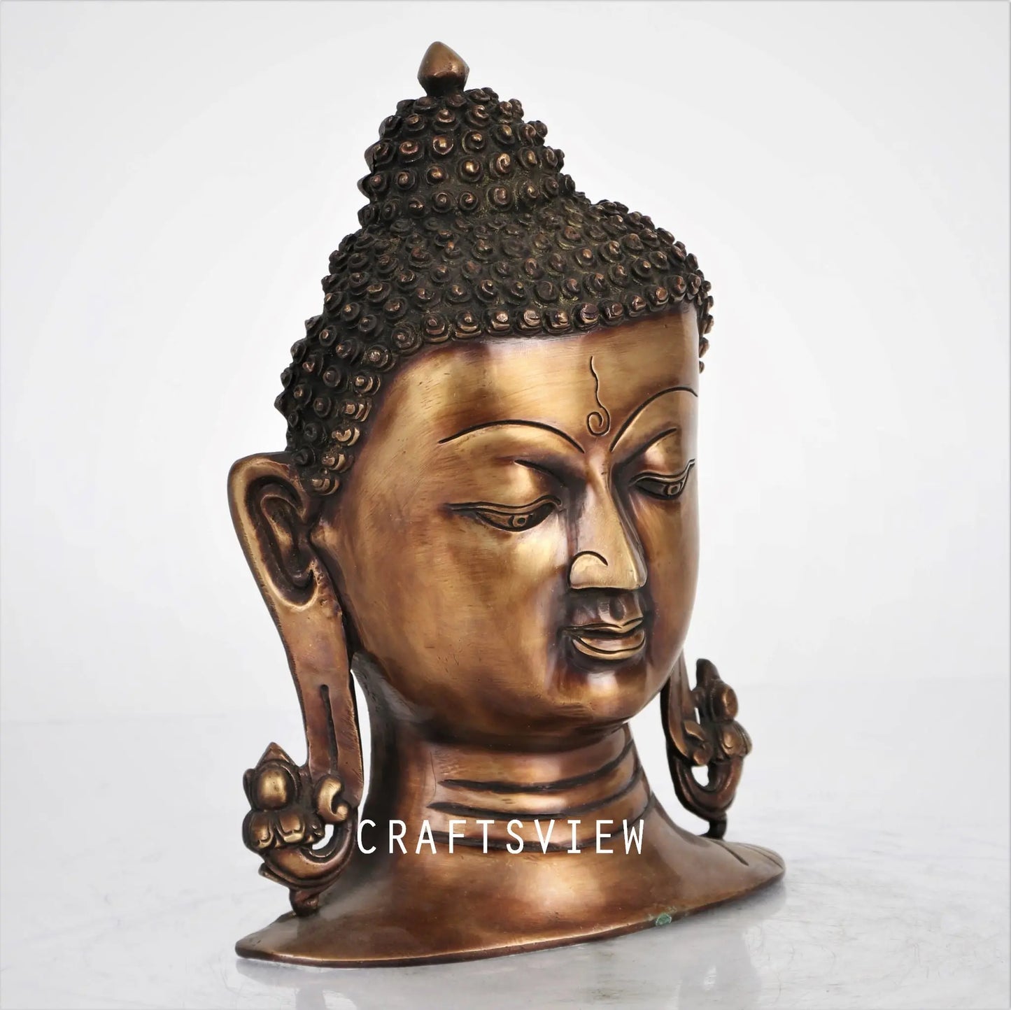 Brass Buddha Face Mask Wall Hanging craftsview