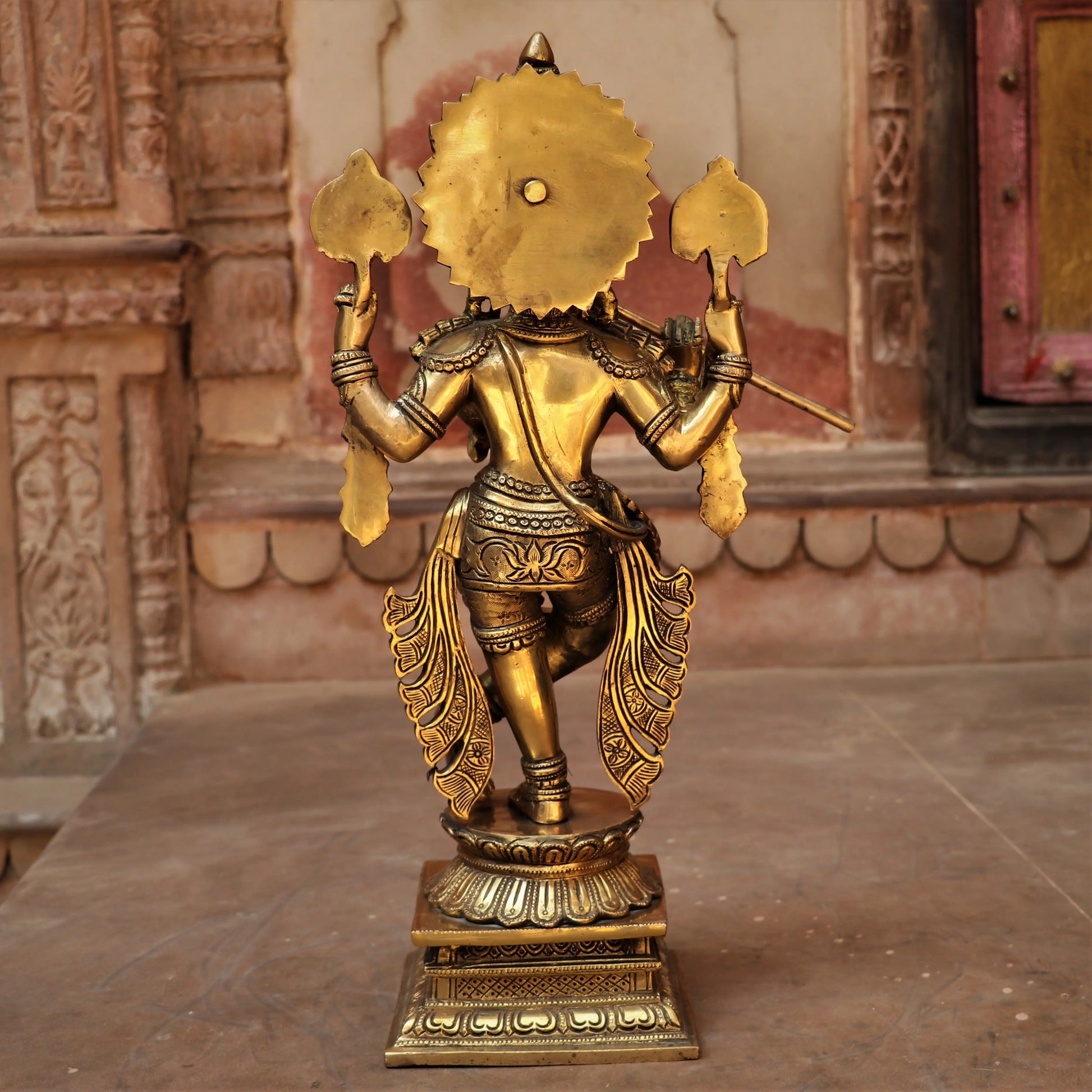 Brass Chola Krishna Idol With Flute craftsview