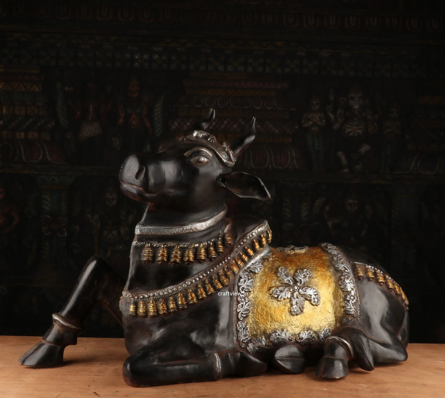 Waiting Meditation of Shiva Nandi Statue 21.5" craftsview