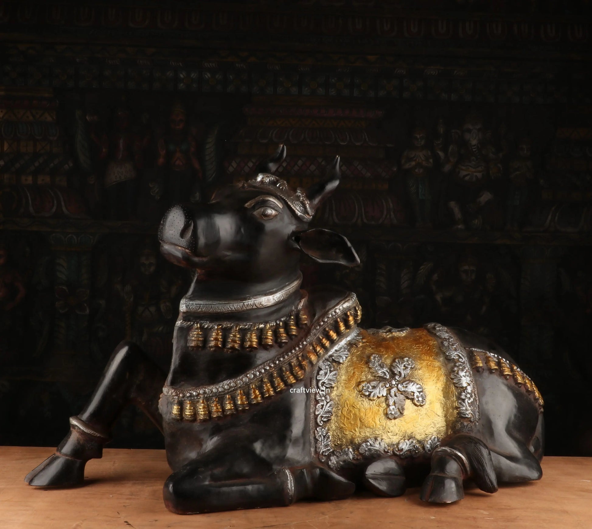 Waiting Meditation of Shiva Nandi Statue 21.5" craftsview