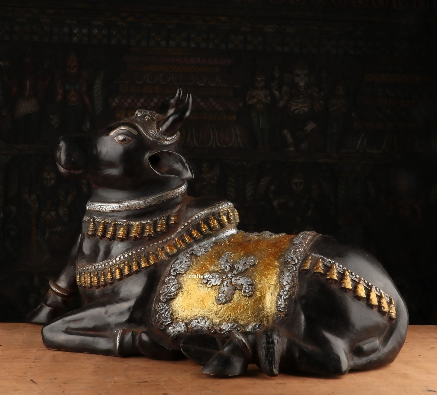 Waiting Meditation of Shiva Nandi Statue 21.5" craftsview