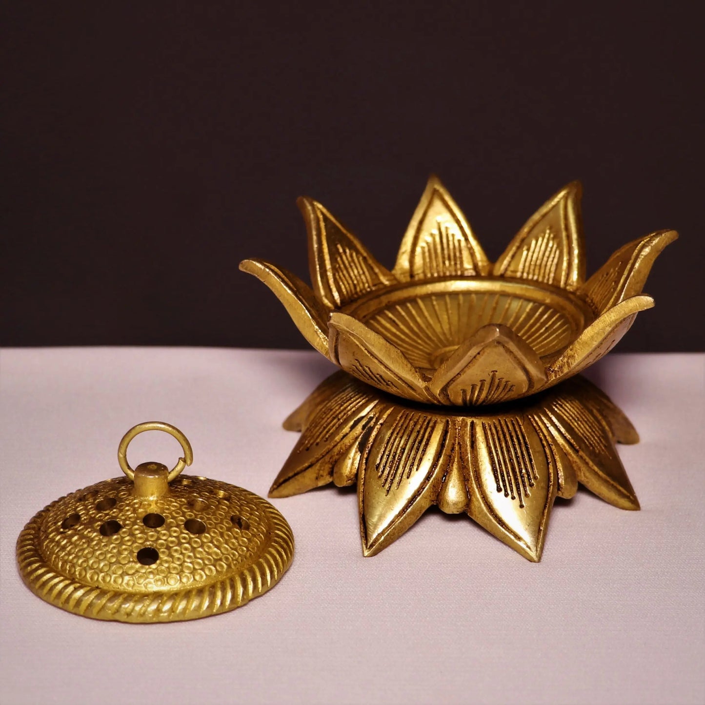 Brass Incense Burner Dhoop Daani 2.5" craftsview