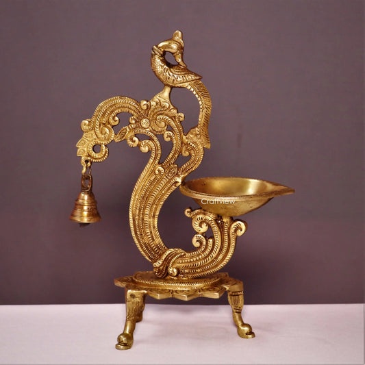 Brass Peacock Oil Lamp Decor craftsview