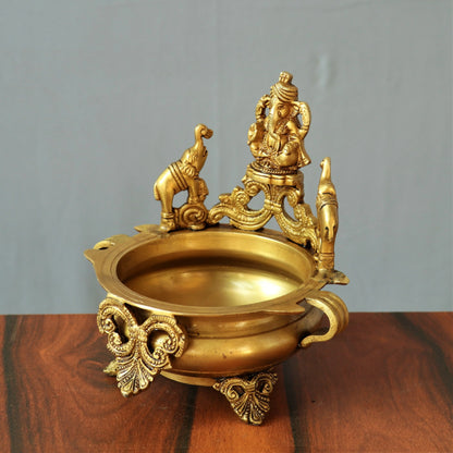 Brass Ganesh Urli Decor craftsview