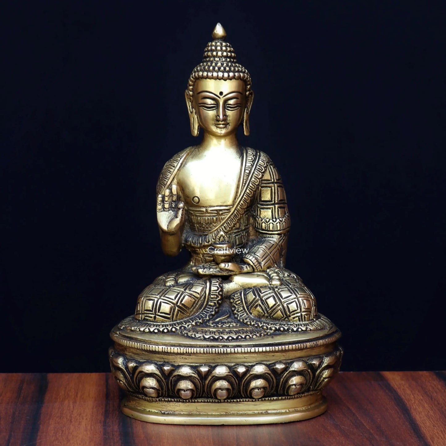 Brass Buddha Idol 10" craftsview