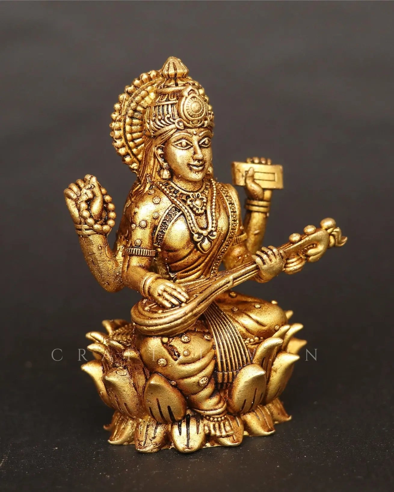 4" Superfine Ganesh Lakshmi Sarasvati Brass Idols Set of 3 Peace's - Craftview