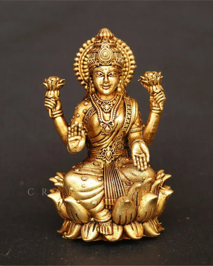 4" Superfine Ganesh Lakshmi Sarasvati Brass Idols Set of 3 Peace's - Craftview