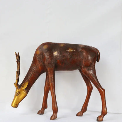 Brass Deer Animal Figurine 16" craftsview