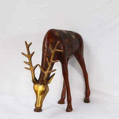 Brass Deer Animal Figurine 16" craftsview