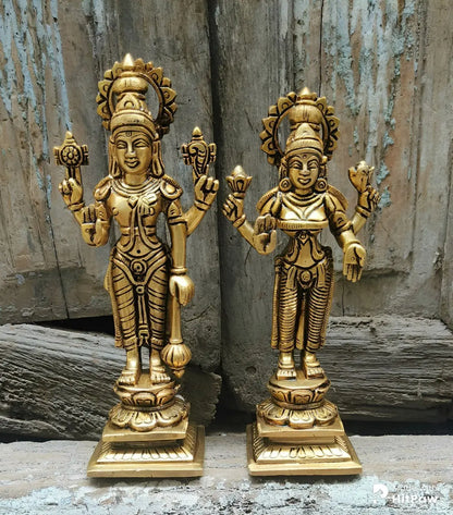 8" Lakshmi Vishnu Chola Statues. Craftsview