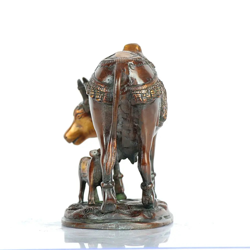 Brass Animal Cow and Calf Statue 7" Craftsview