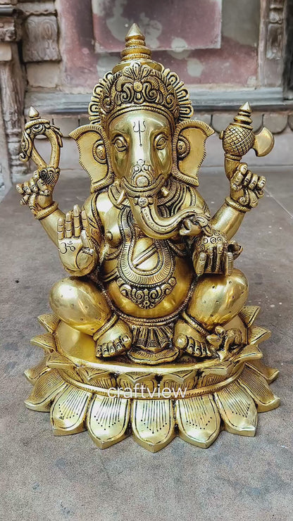 Brass Lord Ganesh Statue super fine 15"