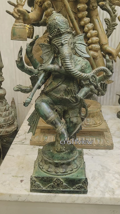 Brass Ganesh Sculpture – Crafted with the Lost Wax Casting Method 15"