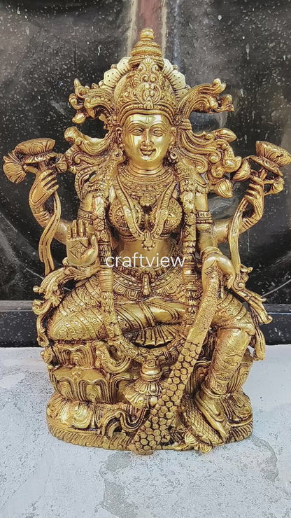 Brass Superfine Lakshmi Statue. 15"