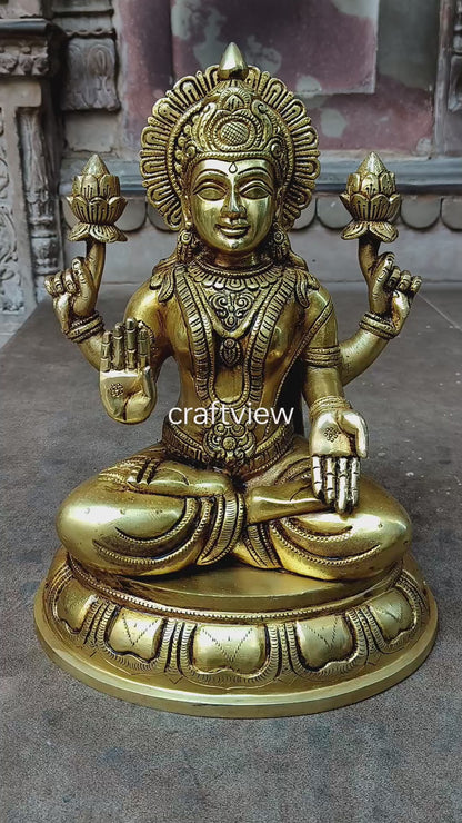 Brass Lakshmi Sculpture Super fine 14"