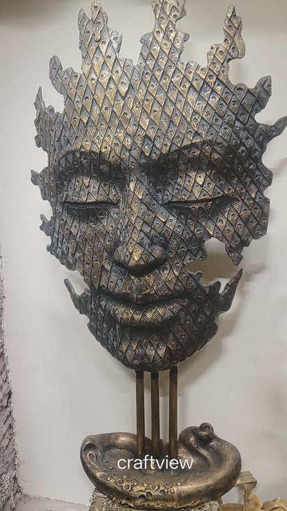 Modern Art Buddha Face Wall Hanging Sculpture 42"
