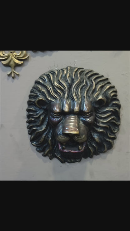 Lion Brass Face Wall Hanging – Majestic Decorative Art