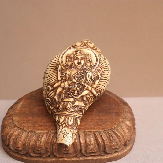 Pure Tibetan Natural Conch Hand Carved Green Tara Statue craftsview