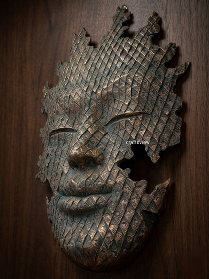 Modern Art Buddha Face Wall Hanging Sculpture 42"