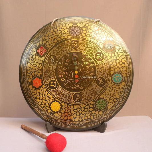 7 Chakra Gong for Meditation & Sound Therapy Handmade Tibetan Handcrafted Craftsview