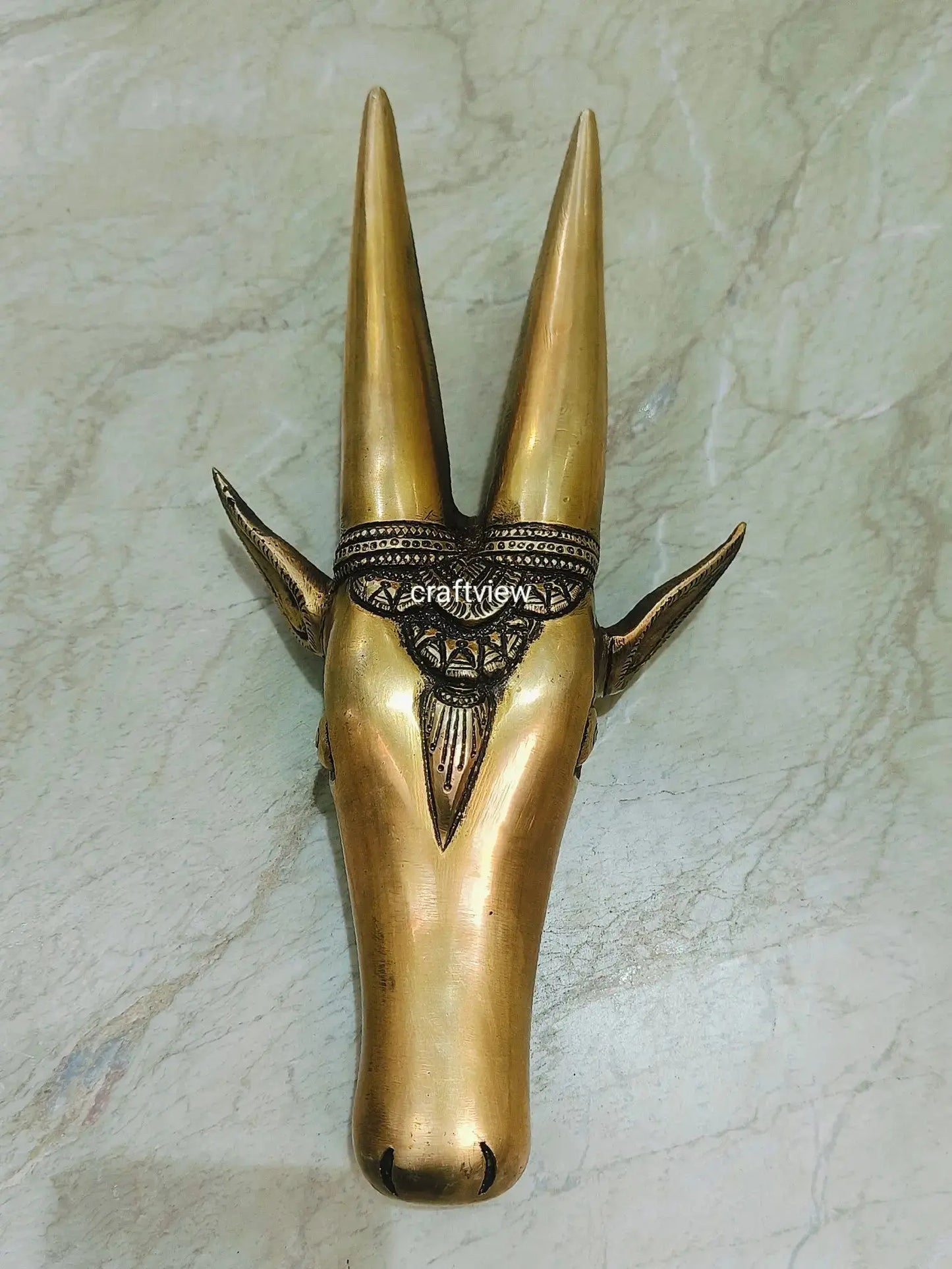 Brass Deer Wall Hanging Mask – Décor Animal Figurine - Craftview