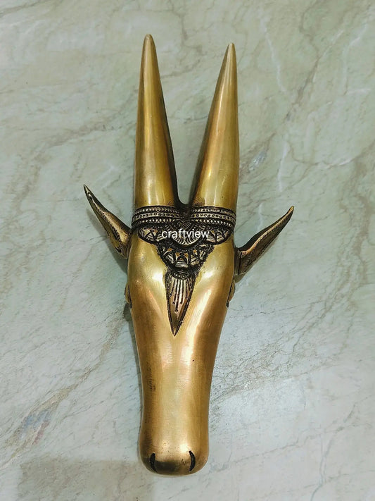 Brass Deer Wall Hanging Mask – Décor Animal Figurine - Craftview