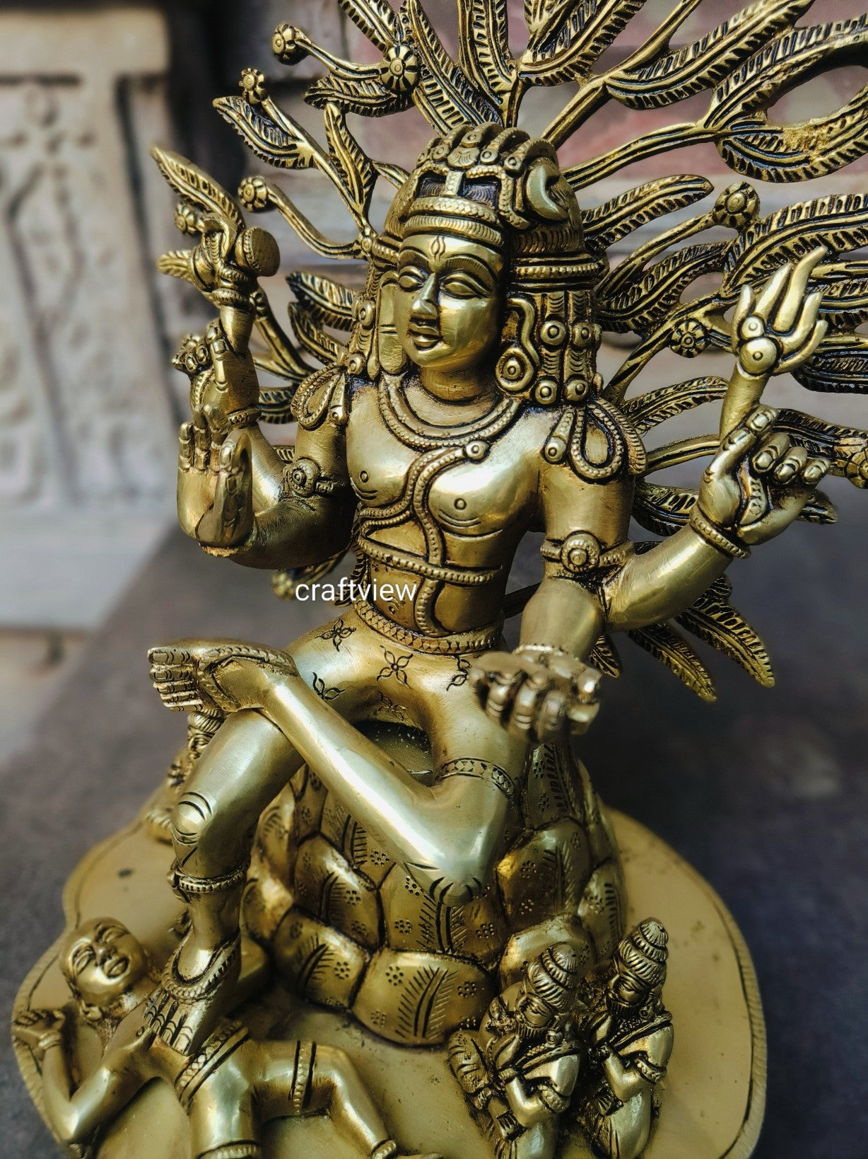 13"Dakshina Shiva Brass Idol