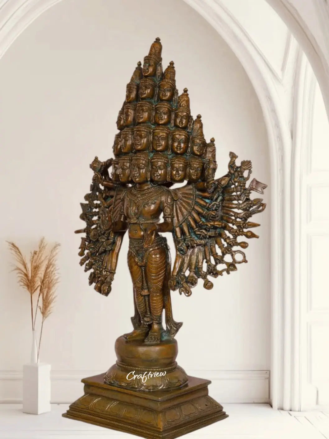 22" Brass Lord Sambh Sada Shiva of Great Cosmic Beauty - Craftview