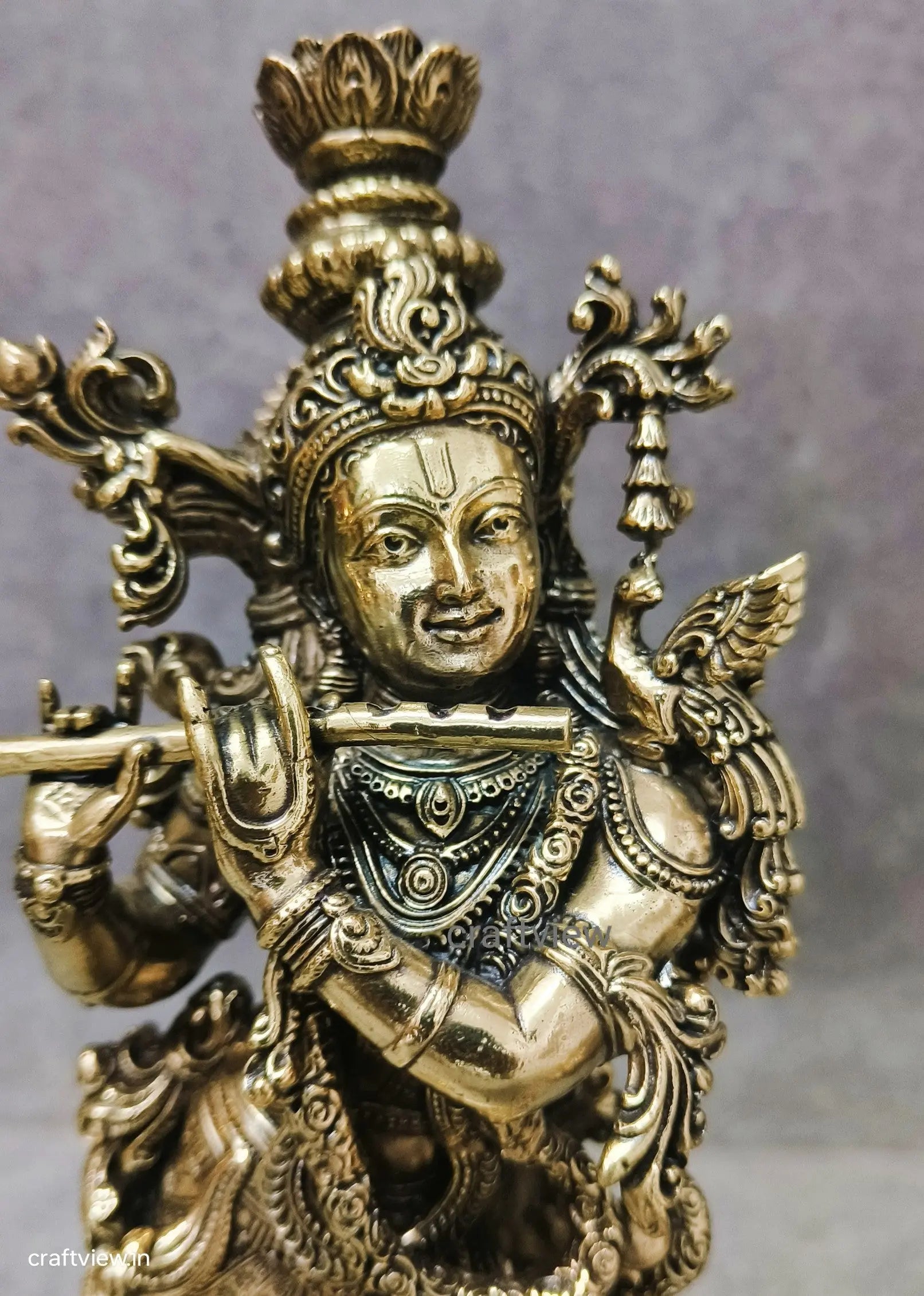 Superfine Fluting Lord Krishna | Brass Idols Craftsview