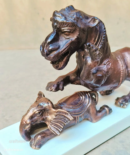 7.5"Metal Bull Animal Home Decorative Sculpture Craftsview