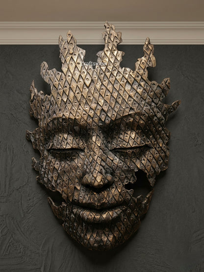 Modern Art Buddha Face Wall Hanging Sculpture 42"