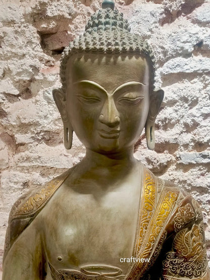 (Copy) 33"Brass Lord Buddha Meditation Statue Craftsview