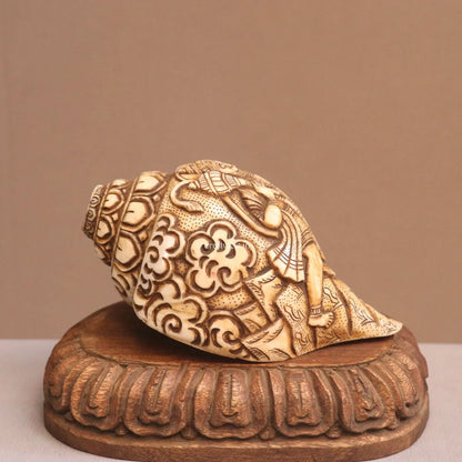 Pure Tibetan Natural Conch Hand Carved Hanuman Statue craftsview