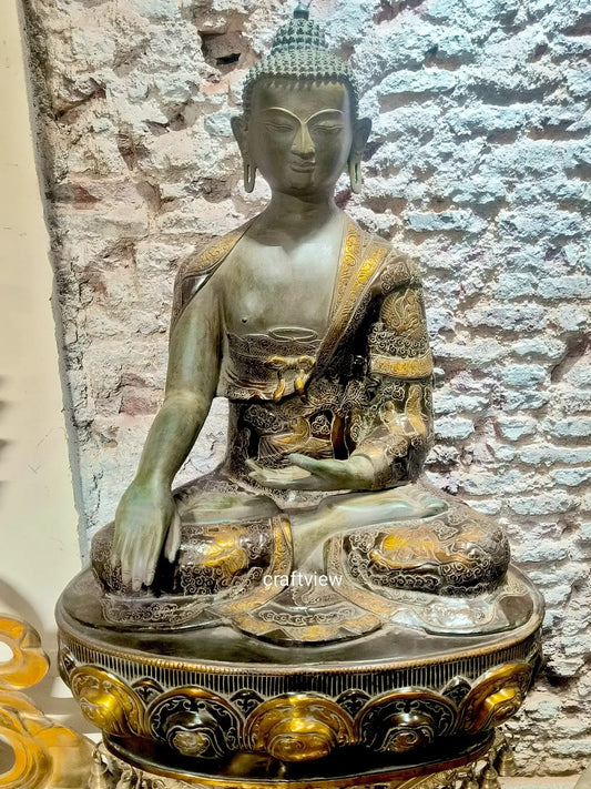 (Copy) 33"Brass Lord Buddha Meditation Statue Craftsview