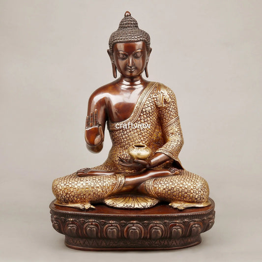 22"Brass Lord Buddha Blessing Statue Craftsview