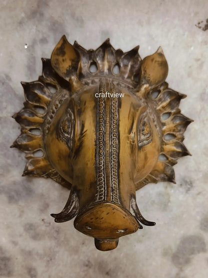 Brass Varaha Mask Set of 3 Pieces for Timeless Decoration