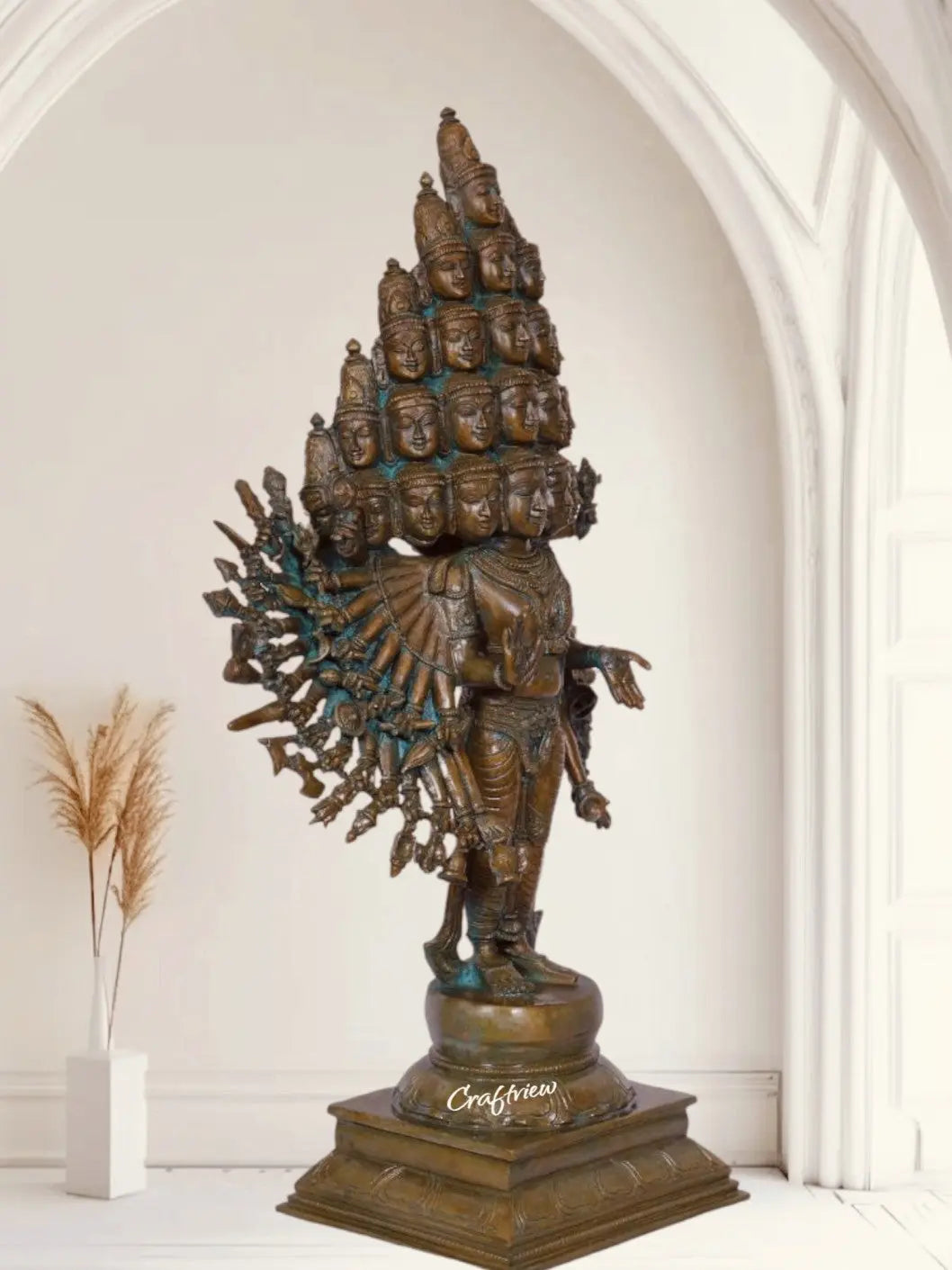 22" Brass Lord Sambh Sada Shiva of Great Cosmic Beauty - Craftview
