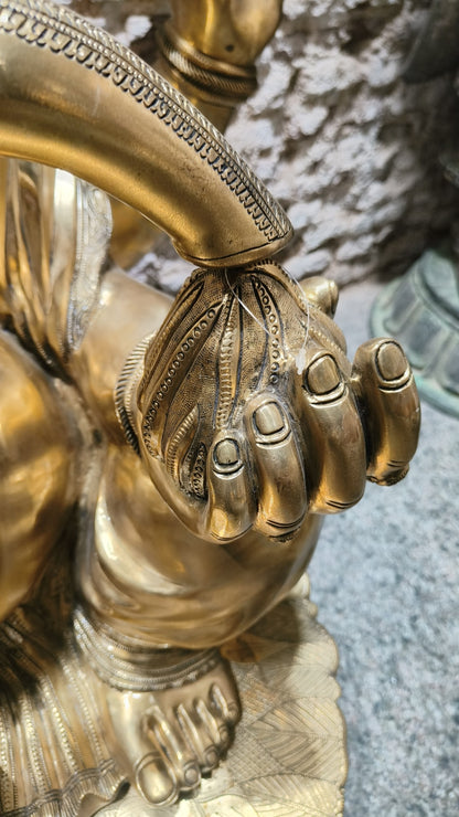 Brass Large Pagdi Ganesha Superfine Sculpture 46"